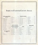 Table of Contents, Fayette County 1875